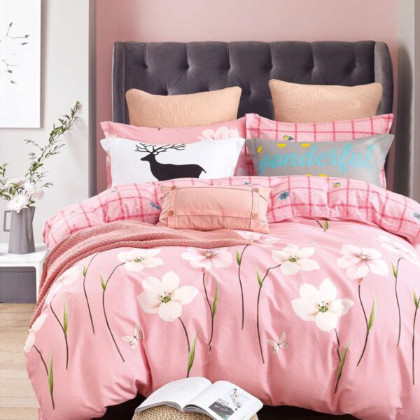 cotton bedsheet pink flower